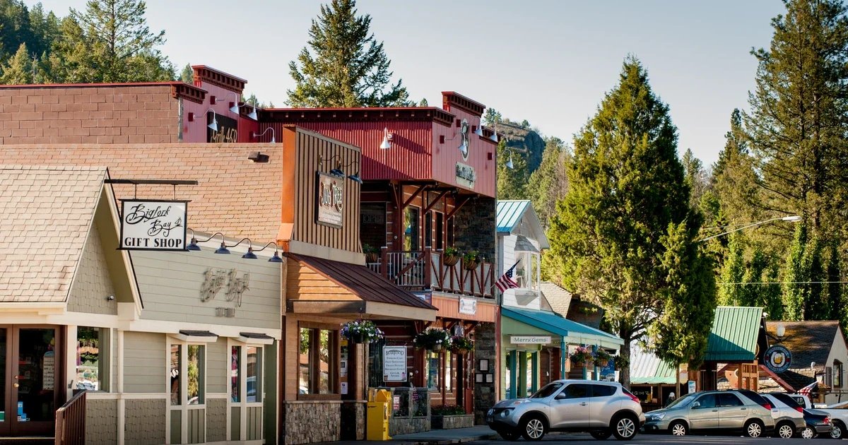 Downtown Bigfork, a charming Montana mountain town