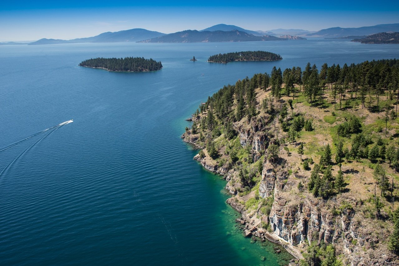 Flathead Lake, the largest natural freshwater lake west of the Mississippi